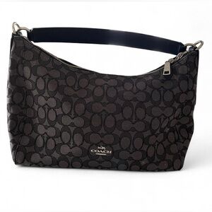 Coach Black and Gray Signature Shoulder Bag